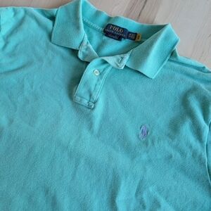 RALPH LAUREN Blue Polo Shirt Classic Design